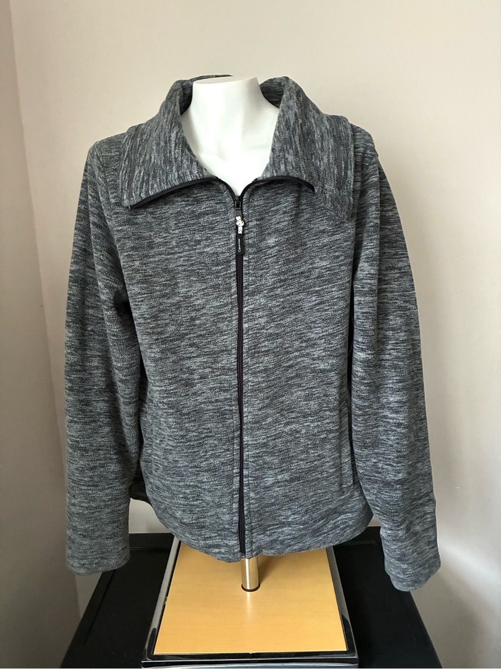 Calvin Klein Women’s Performance Fleece Gray Zip Jacket Size Large